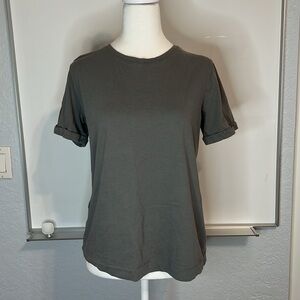 Jockey Organic Cotton T-shirt Gray Large Cuffed short sleeves